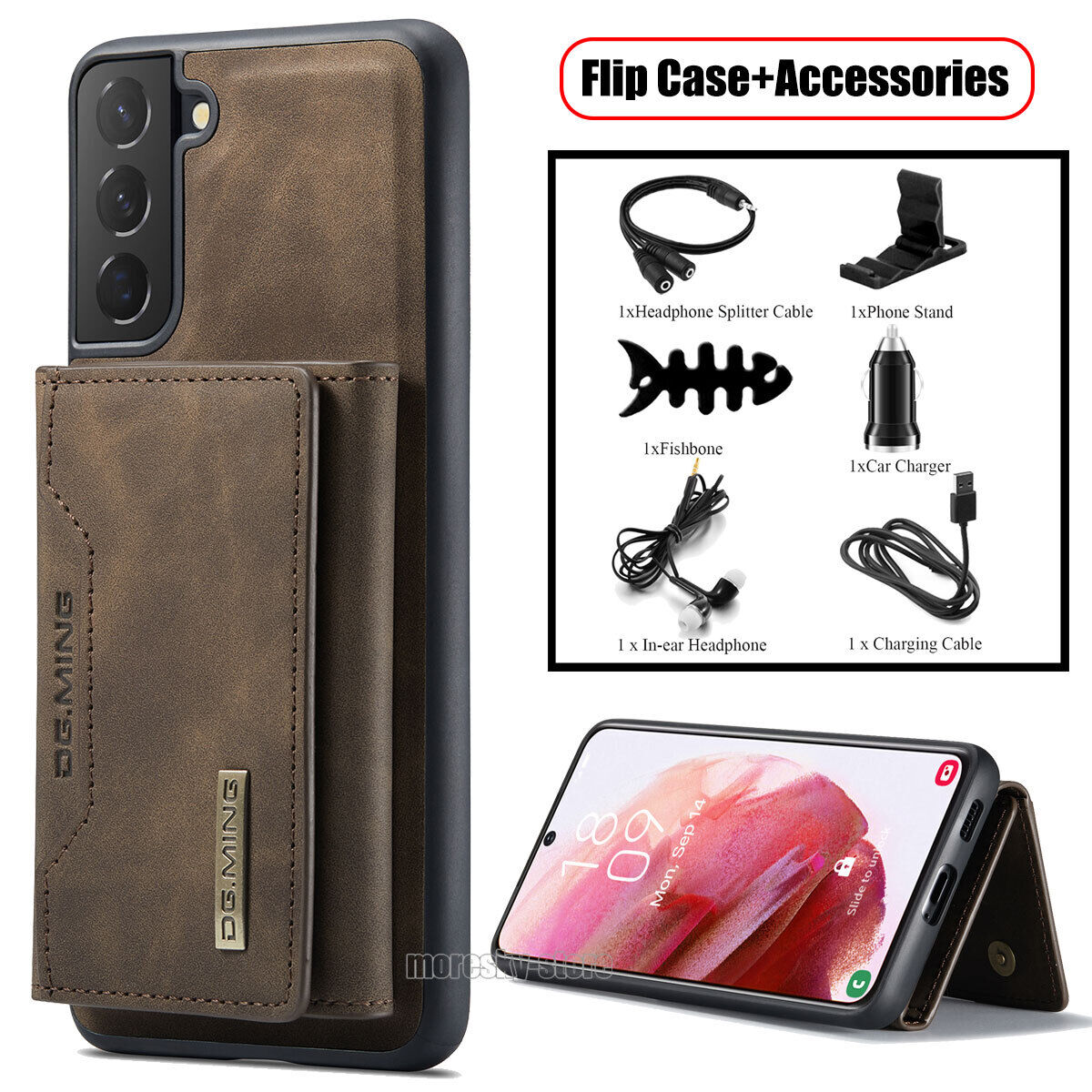 For Samsung Galaxy S22 + 5G Leather Case Cover Wallet Card Holder / Accessories