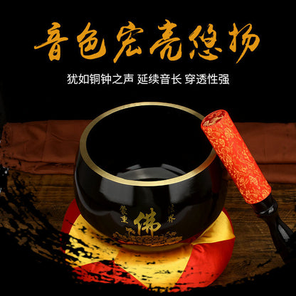 9.5cm Buddhist Lotus Buddha Character Bronze Bowl Buddha Sound Tools Supplies