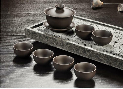 China Kung Fu Purple Sand Teapot Tea Set Ceramic Teapot Cup Handmade Drinkware