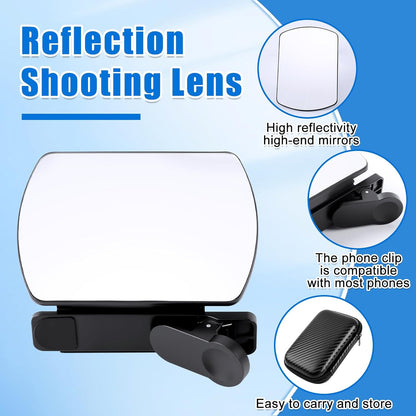 Smartphone Camera Mirror Reflection Clip Kit,Clip Reflection Mirror for Phone Ba