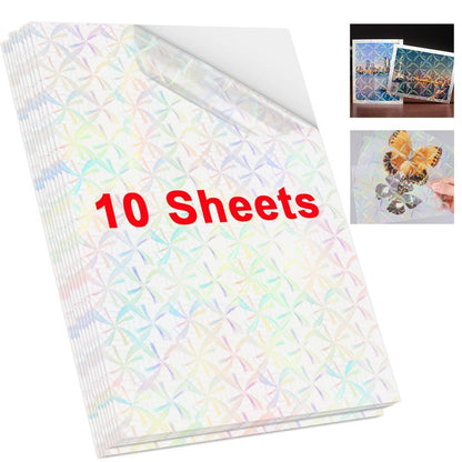 Photo Paper A4 Self-Adhesive Stickers 10 Sheets Holographic Cold Laminating Film
