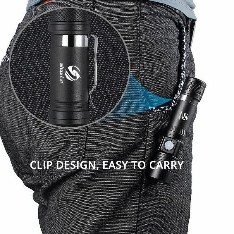 LED Flashlight Ultra Bright XP-L V6 Lamp Beads Waterproof Torch Zoomable 4 Modes