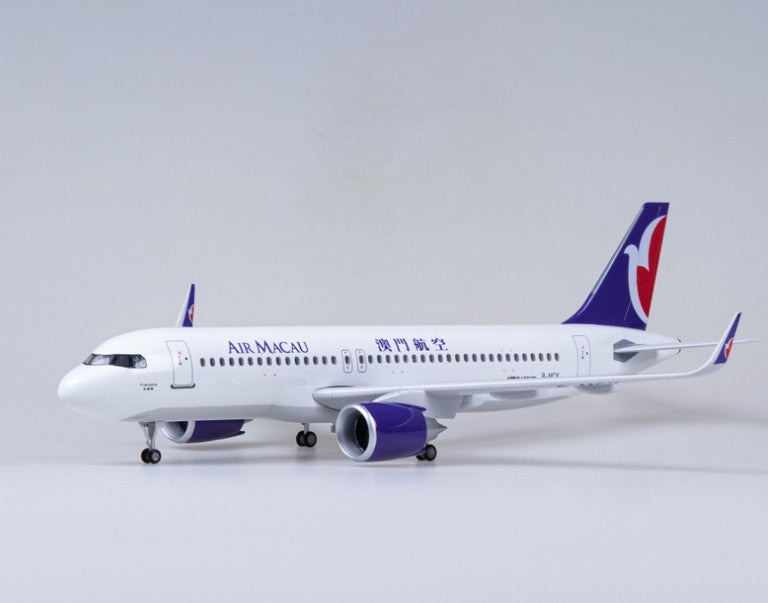 47CM 1:80 AIR MACAU AIRBUS A320neo Airplane Landing Gears Resin Aircraft Model