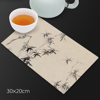 Velvet Fiber Tea Towel Water Absorbent Towel For Tea Set Pot Zen Style Lotus New