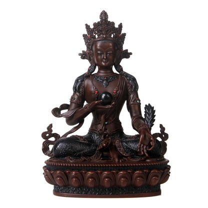 6.5" Brass Ksitigarbha Bodhisattva Statue Buddhism Decor