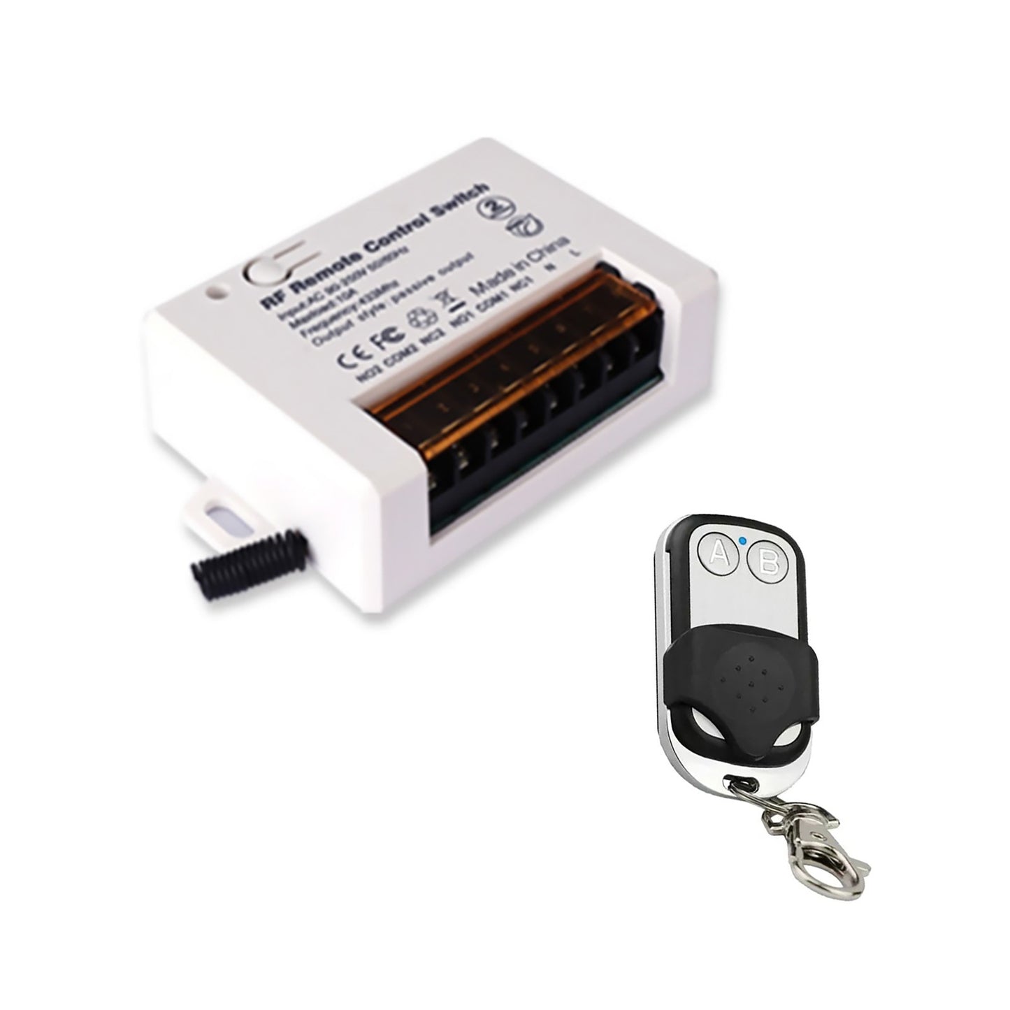 220V 110V 2Ch Relay Receiver Wireless Remote Control Switch for Garage/Gate gg