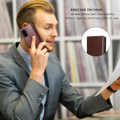 For Samsung Galaxy S20 FE /FE 5G Case, Shockproof Leather Cover + Tempered Glass