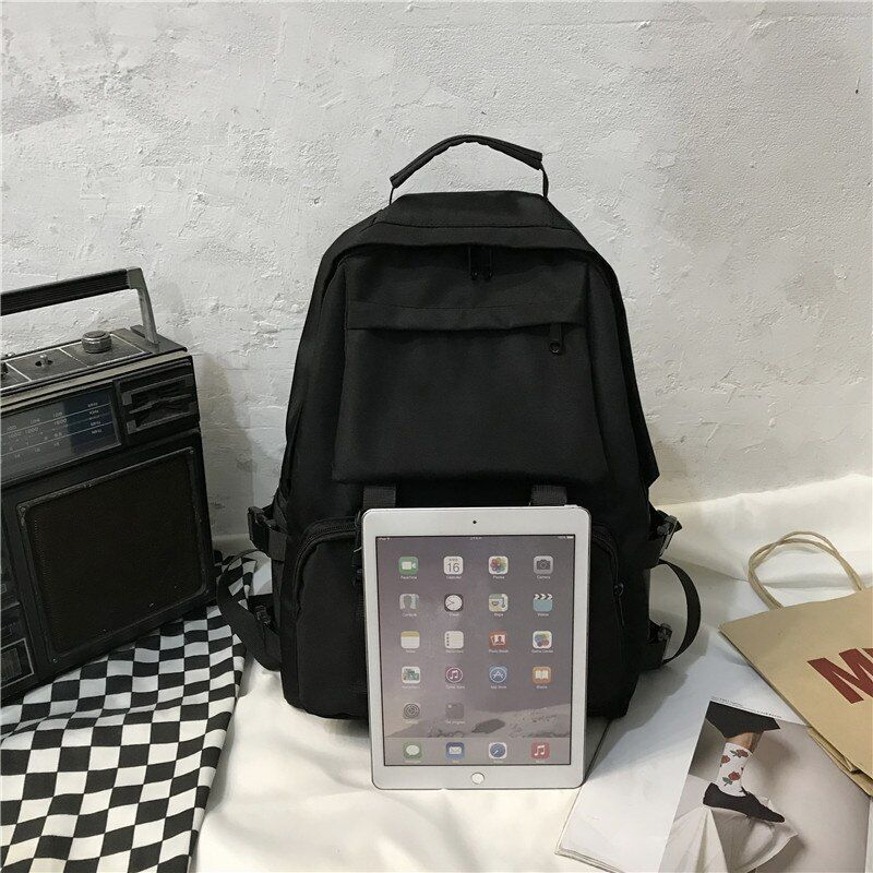 Fashion Backpack Waterproof Laptop Rucksack School Anti-theft Travel Bag Black