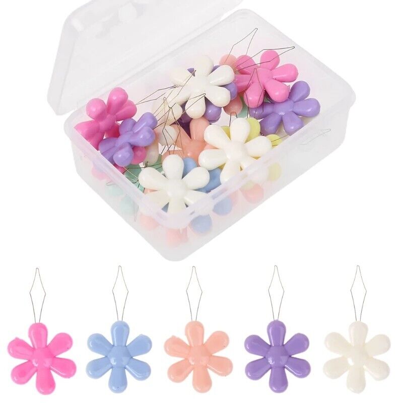 Needle Threaders 20Pcs Multicolor Flower Shape Wire Loop Cross Stitch Guide Tool
