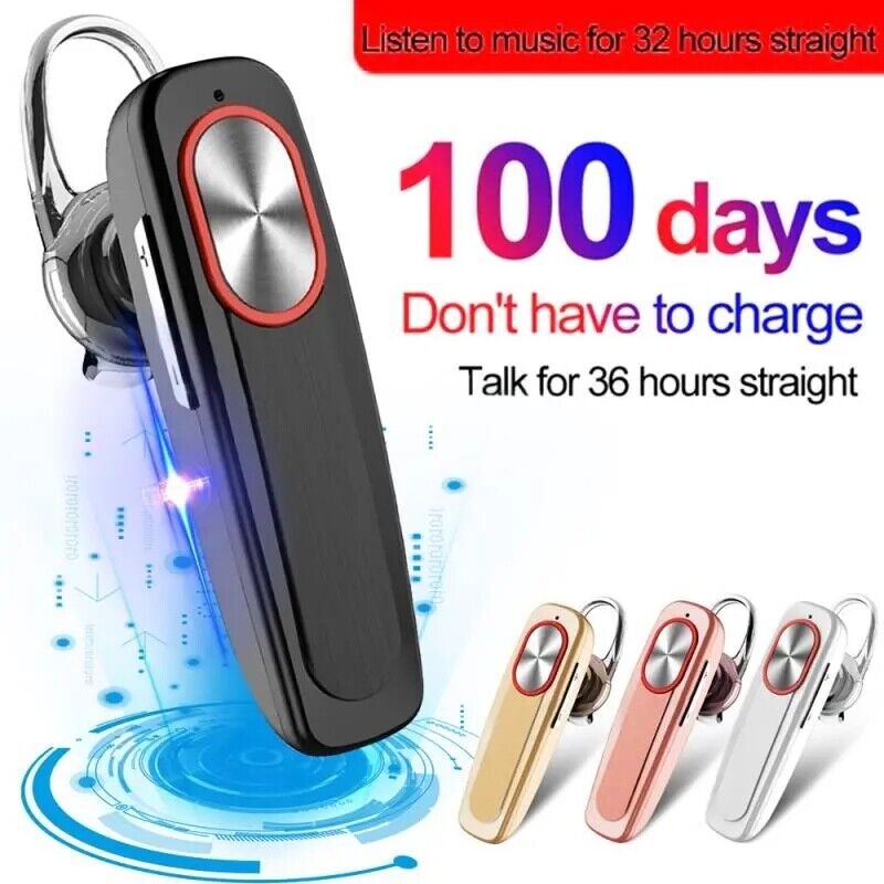 Wireless Bluetooth 5.0 Earpiece Headset Driving Trucker Earbuds Noise Cancelling