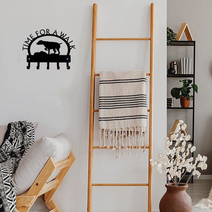 Wall Mounted Hook Up Pendant Wall StickersTime for A Walk Key Rack Wall Art
