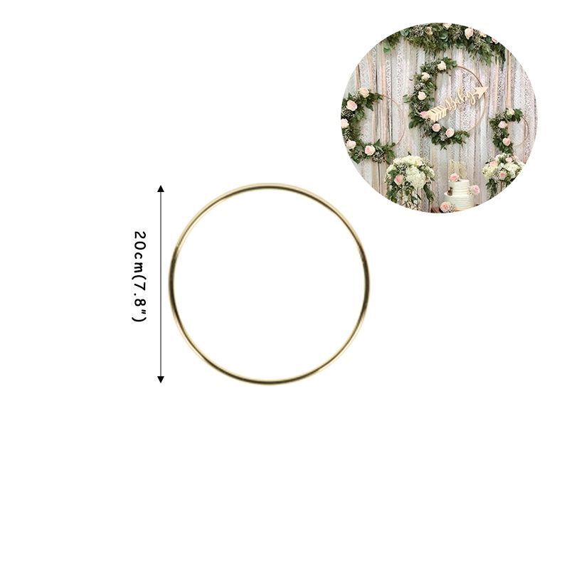 Floral Hoop Round Metal Wreath Macrame Wedding Engagement DIY Dream Catcher Ring
