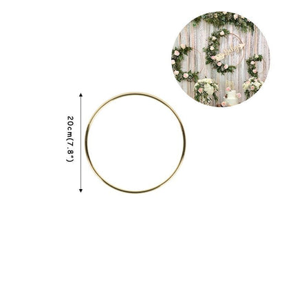 Floral Hoop Round Metal Wreath Macrame Wedding Engagement DIY Dream Catcher Ring