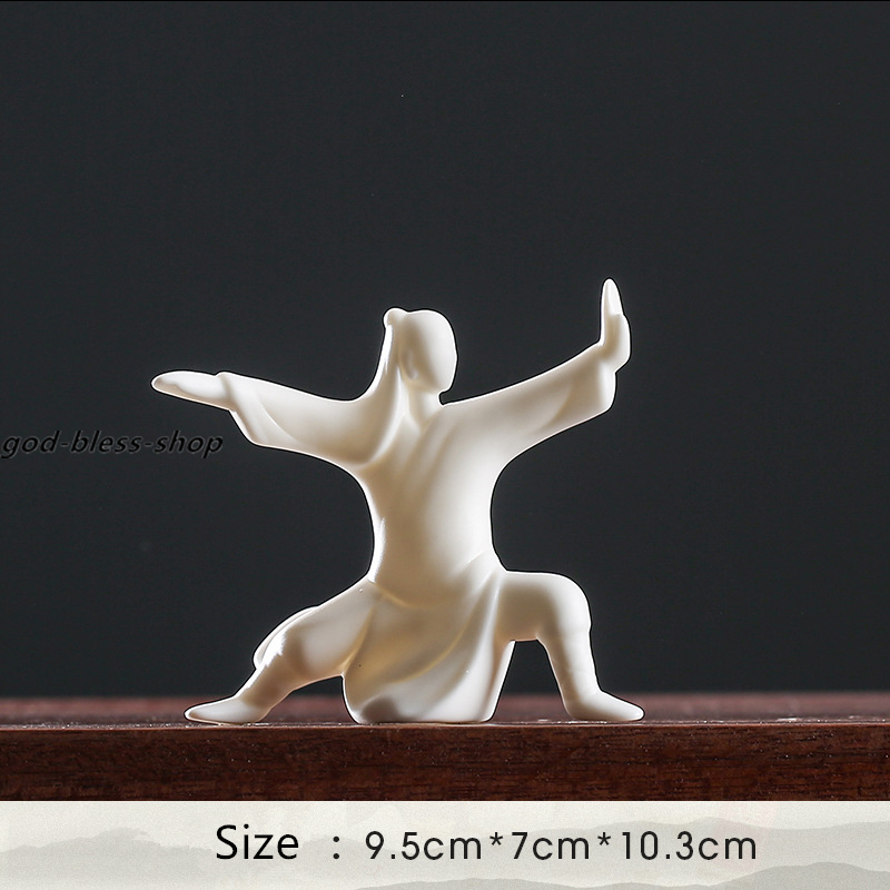 Zen Style Tea Pet Creative Tai Ji Posture Porcelain Tea Play Home Decoration New