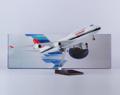 47CM 1:150 Swissair BOEING 747-400 Airplane Landing Gears Resin Aircraft Model