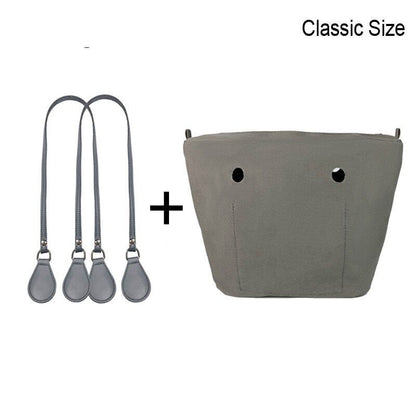 1set Canvas Lining Insert Inner Pocket 85cm Long Handles Microfiber Leather Bag