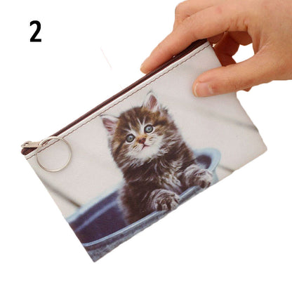 Girls Cute Cat Coin Purse Women Kids Mini Wallet Zipper Cartoon Bag Pouch Holder