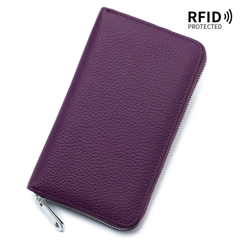 Folding Passport Bag Genuine Leather Folding Hand Ledger Long Wallet Phone Bags