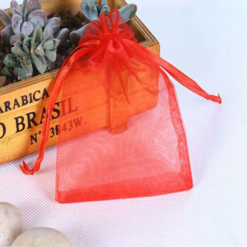 100pcs Wedding Christmas Gift Drawable Organza Bags Jewelry Packaging DisplaG JJ
