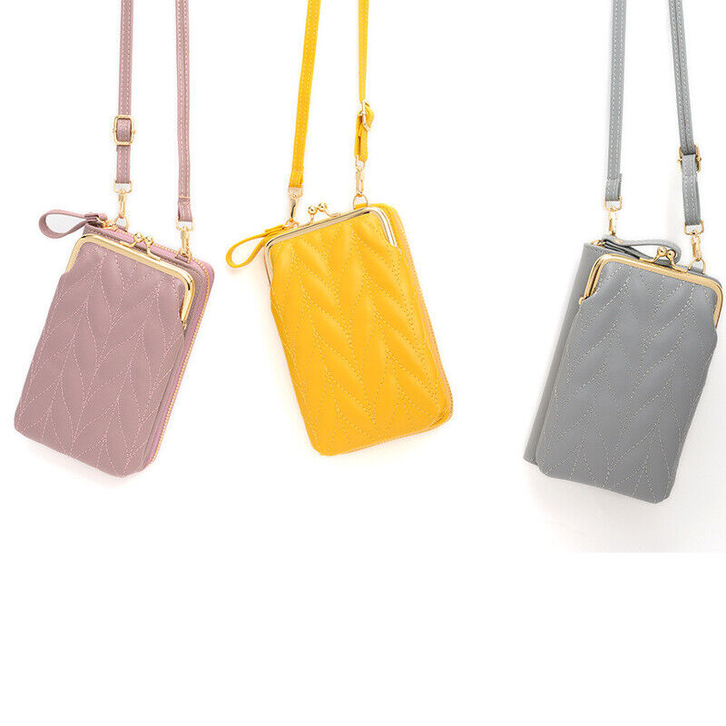 Female Cell Phone Money Bags Ladies Purse Soft Leather Flap Mini Crossbody Bags
