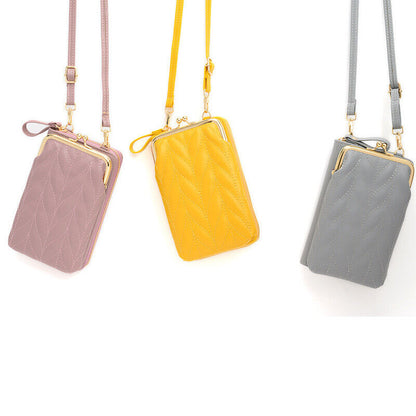 Female Cell Phone Money Bags Ladies Purse Soft Leather Flap Mini Crossbody Bags