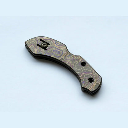 1Pair TC21 Titanium Alloy Integrated Spaceback scales for Spyderco C28