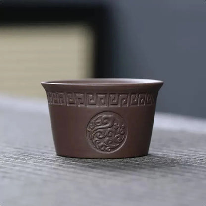 Chinese Hand Carving Purple Clay Teacup Tea Bowl Cup Traditional Zisha Tea Cup