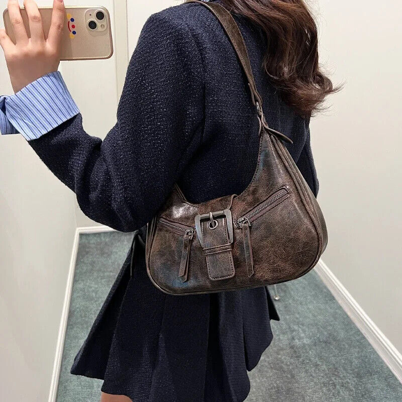 Retro Belt Shoulder Bags Women Female Underarm Crossbody Bag Handbags