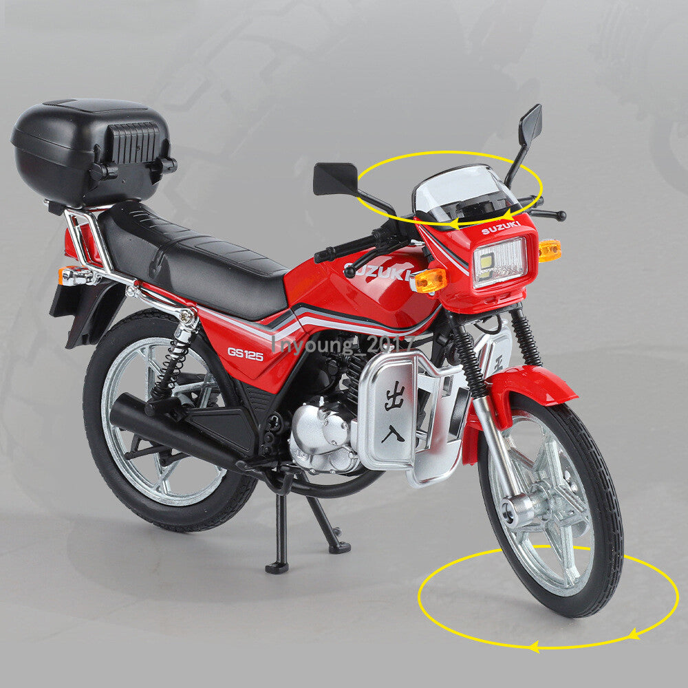 1/12 1998 Suzuki GS125 Motorcycle Model Diecast Toy Motorcycle for Kids Boys