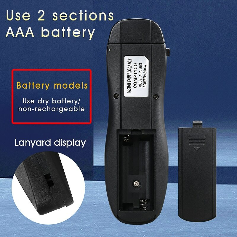 50MW/30MW/20MW/10MW/1MW Mini Visual Fault Locator Fiber Optic Cable Tester