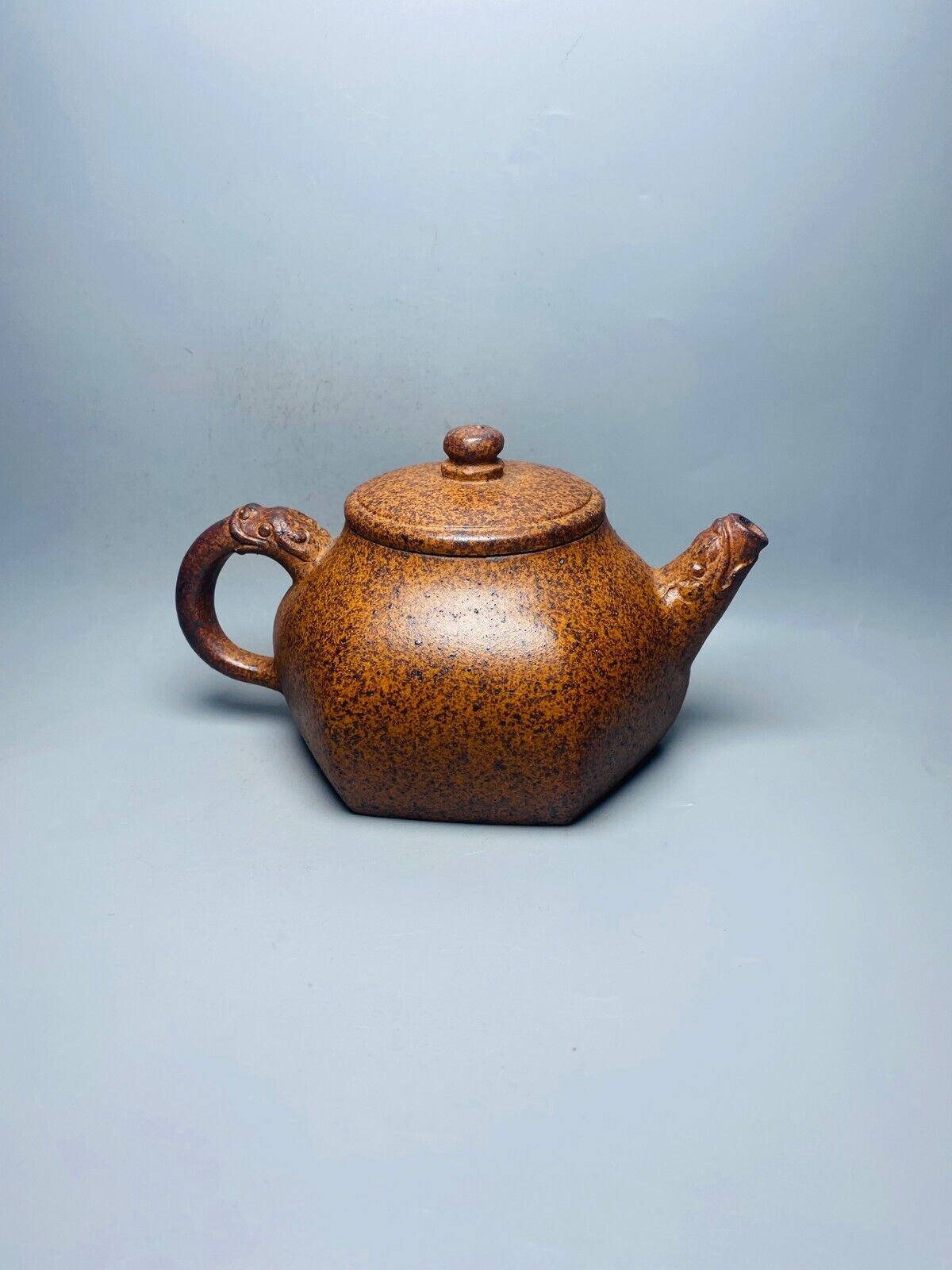 Chinese Yixing Zisha Clay Handmade Exquisite Teapot （六方龙壶 底款：孙红英）