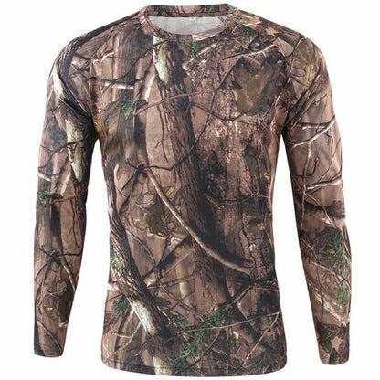 Quick-dry Camouflage Long sleeve T-shirt Outdoor Tactical Hunting Hiking Camping