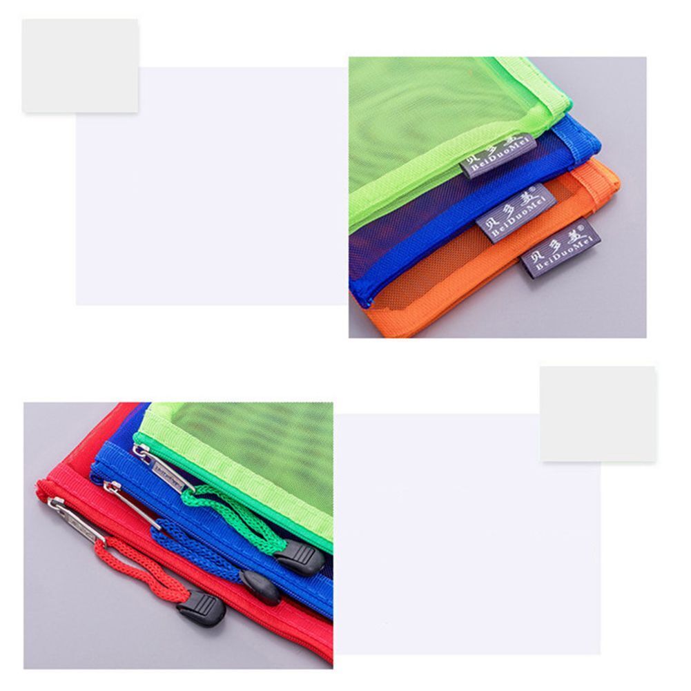 1Pc Transparent Grid Zipper Bag Pencil Case Storage Package 11*20CM PVC Cosmetic