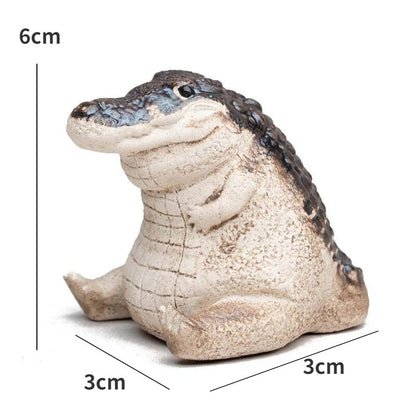 Cute Crocodile Tea Pet Handmade Tea Play Desktop Decoration Resin Ornaments