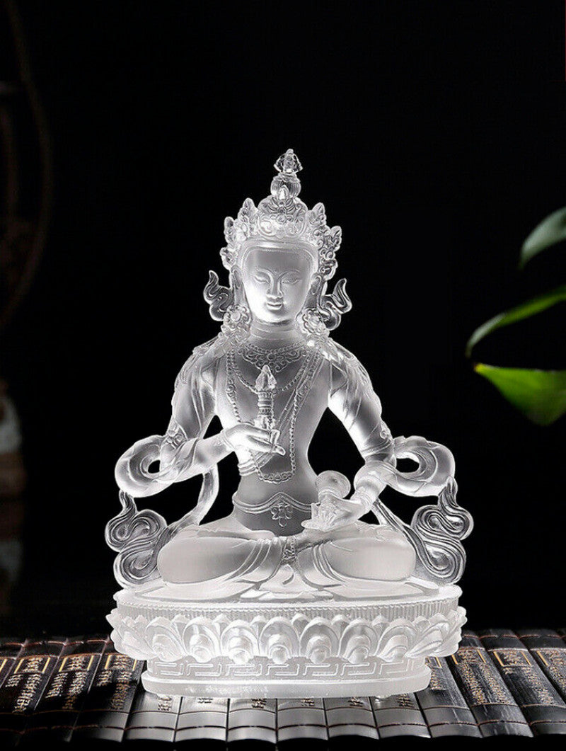 3.1" VAJRASATTVA LORD OF PURIFIED MIND COLLECT TIBETAN BLESSED CRYSTAL STATUE