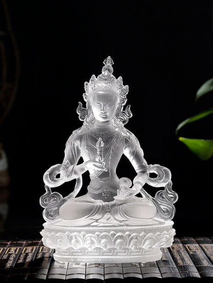 3.1" VAJRASATTVA LORD OF PURIFIED MIND COLLECT TIBETAN BLESSED CRYSTAL STATUE