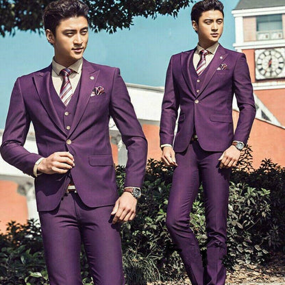 Men's Wedding Suit Business Party Tuxedo Groom Blazers Jacket Vest Pants Set New