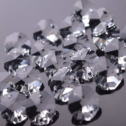 100pcs 16MM Octagon Crystal Glass Chandelier Prisms Beads Lamp Repair Refurbish