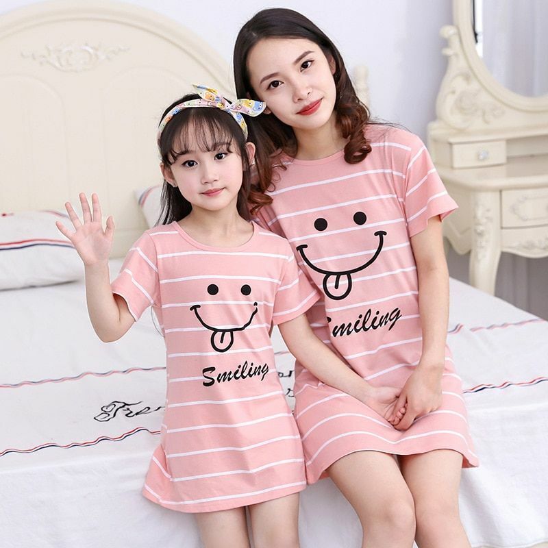 Sleepwear Mother Daughter Girl Dresses Kids Family Matching Clothes Baby Pajamas