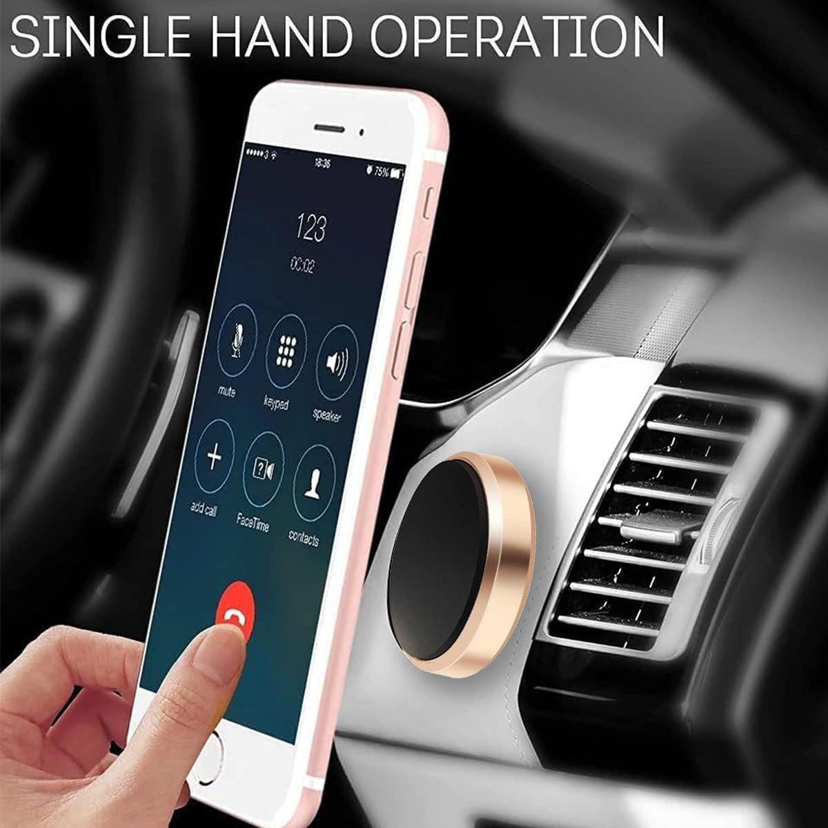 2-Pack Magnetic Universal Car Mount Holder For Cell Phone Samsung Galaxy iPhone
