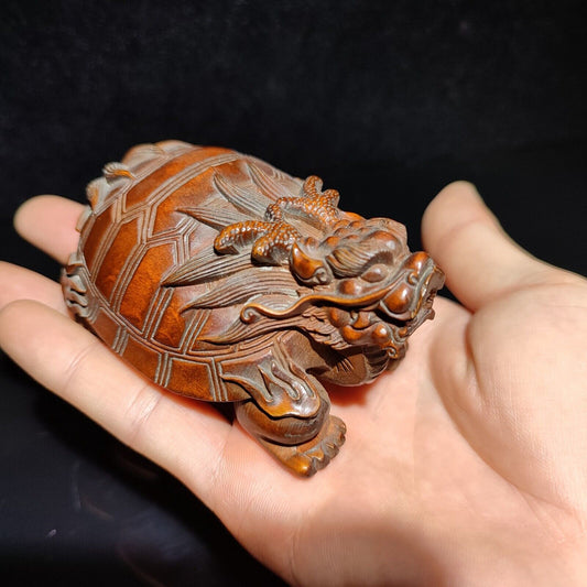 vintage carved wooden sculpture carvings decor wood carving turtle dragon statue