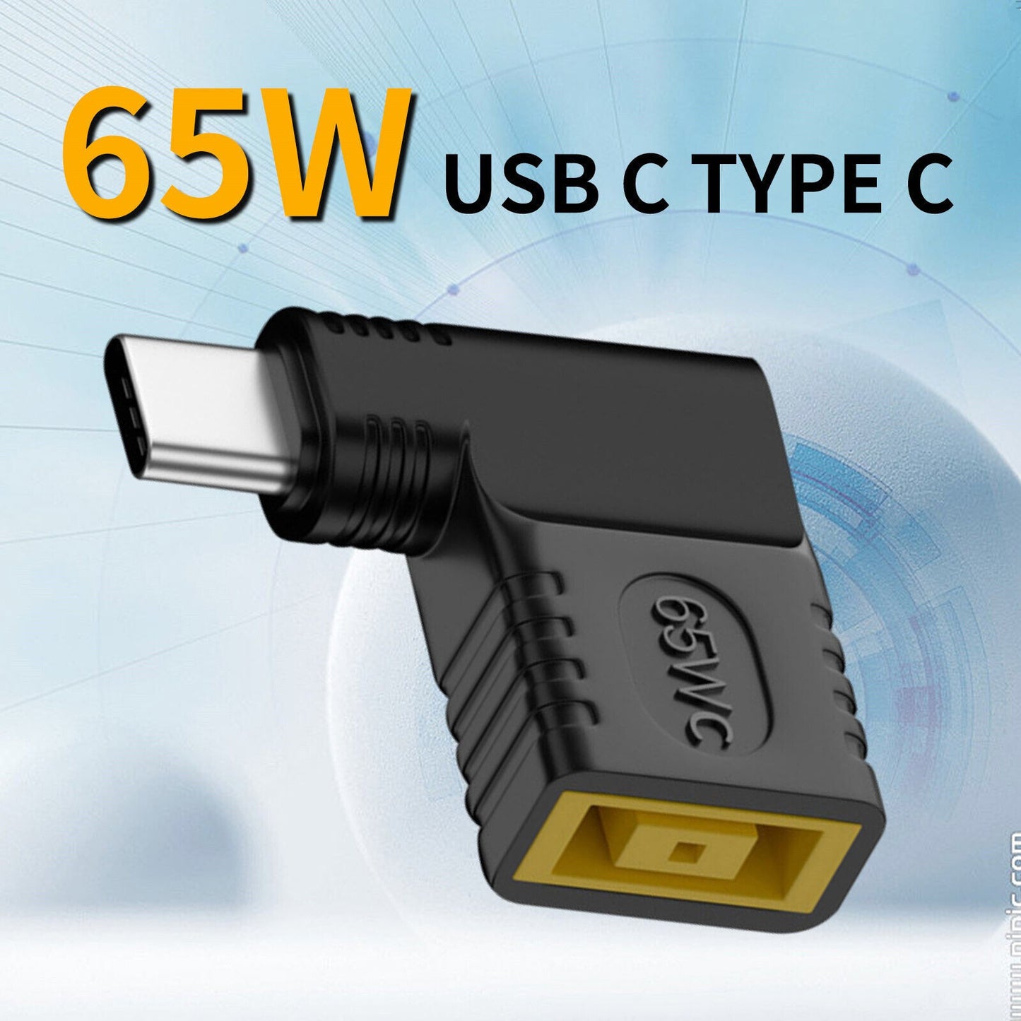 Elbow 65W USB C Type C To Power Charger Adapter Square Connector Part For Lenovo