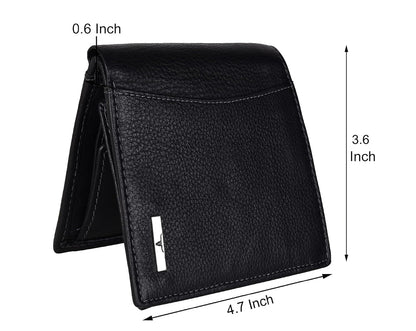 New Black Bi-Fold Leather Men's Wallet RFID Protection Gift Item