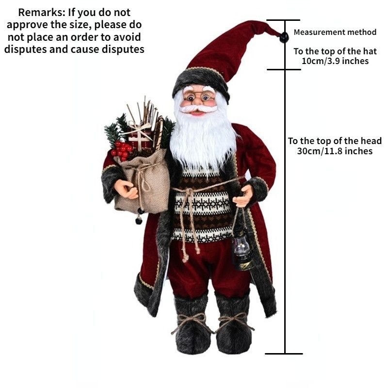 Christmas Ornaments 30-45cm Large Santa Claus Dolls Standing Figurine Home Decor