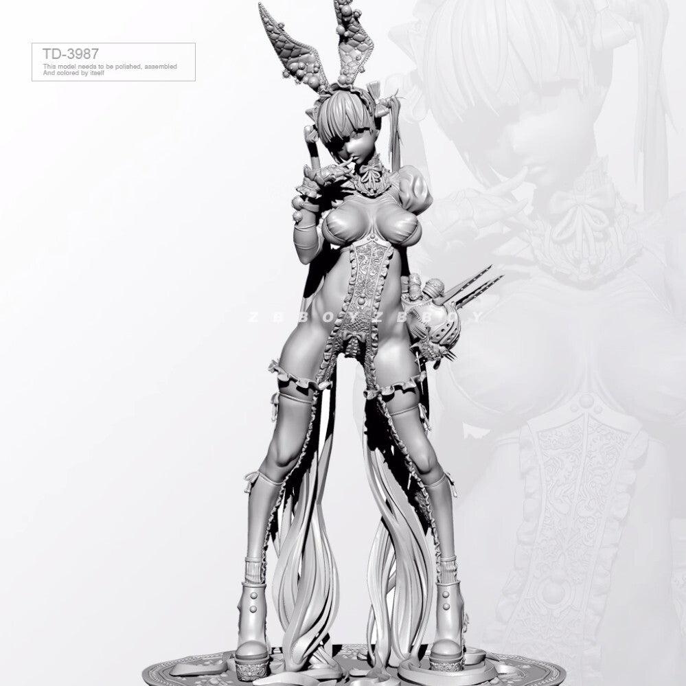 65mm resin figure model Fantasy Rabbit Girl unassembled Unpainted