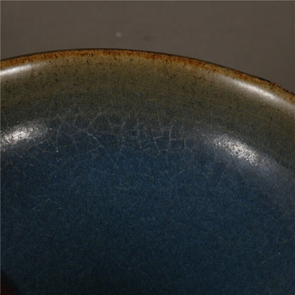 Antique Chinese Song Jun Kiln Porcelain Blue Glaze Purple Design Tea Bowl Cup