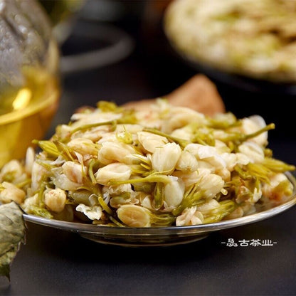 Jasmine Aroma Dried Flower Tea Cake Blooming Tea Nectar Scented Herbal Tea 茉莉花茶