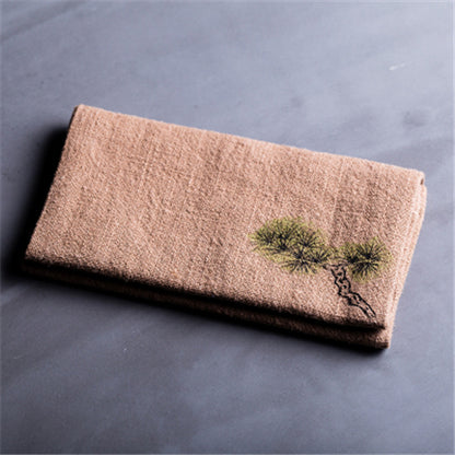 Chinese Tea Towel Cotton & Linen Towel Absorbent Flower Printing Cleaning Cloth
