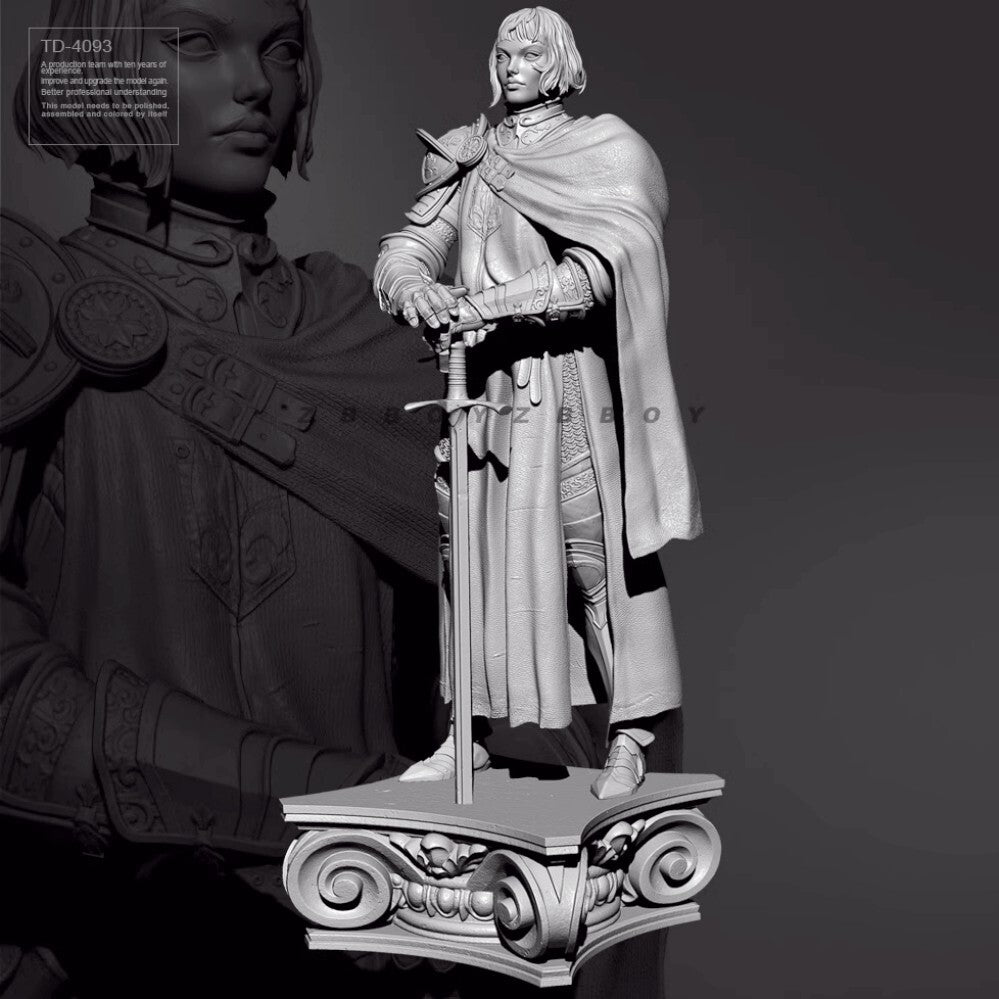 1:24 75mm resin figure model Fantastic Knight Joan of Arc Unassembled Unpainted