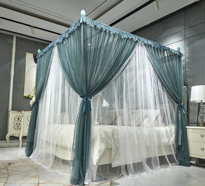 Mosquito Net For Summer Double Layers Bed Netting With Tubes 25mm Canopy Queen